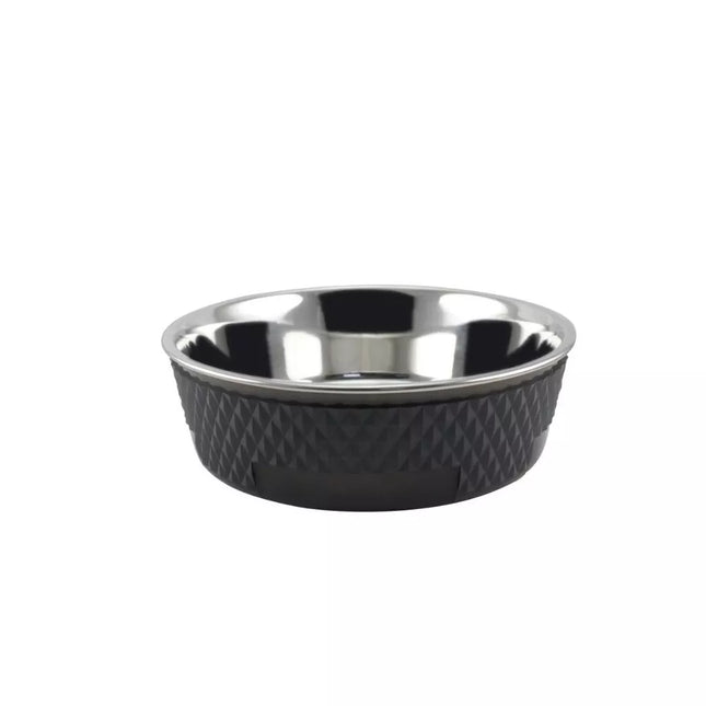 Dubenėlis gyvūnui nerūdijančio plieno, juodas, 17 cm, 850 ml
