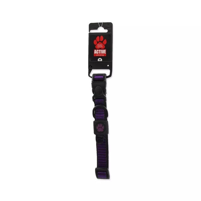 Antkaklis šunims Active Dog Strong M, 2x34-49 cm, violetinis