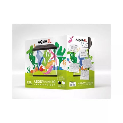 Aquael Leddy Set Mini 30 akvariumas stačiakampis su įranga, baltas, 12,6 l, 28x15x30 cm
