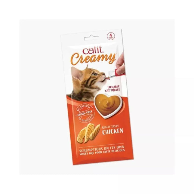 Catit Creamy kreminis skanėstas katėms su vištiena, 4x10 g