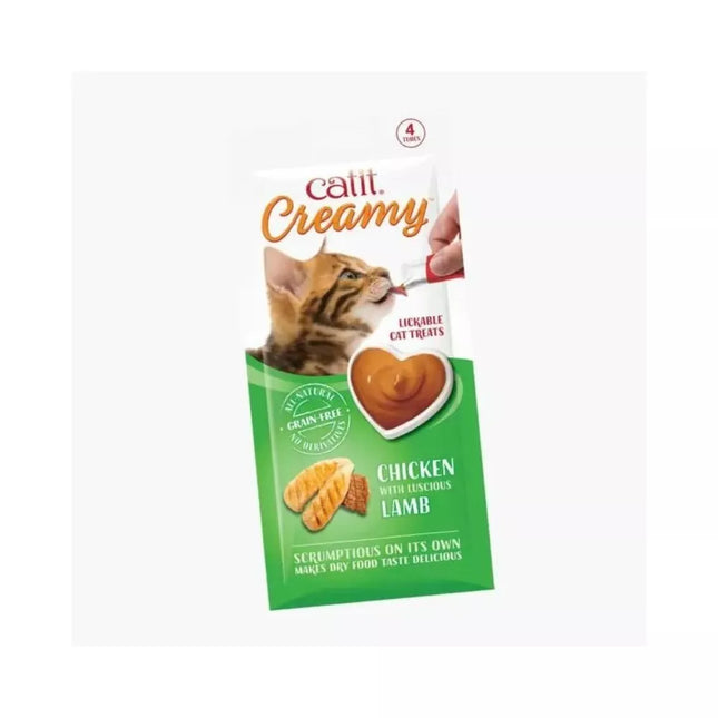 Catit Creamy kreminis skanėstas katėms su vištiena ir ėriena, 4x10 g
