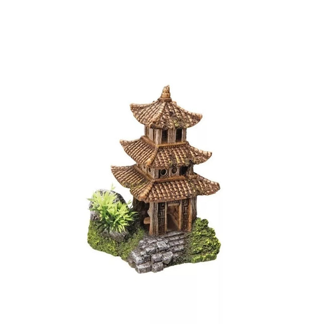 Dekoracija akvariumui Azijos šventykla, 10x9x14,5 cm