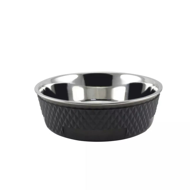 Dubenėlis gyvūnui nerūdijančio plieno, juodas, 14 cm, 350 ml