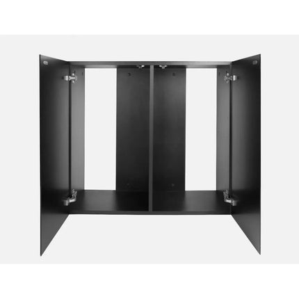 Glossy 100 spintelė stačiakampė juoda su durelėmis, 100 cm