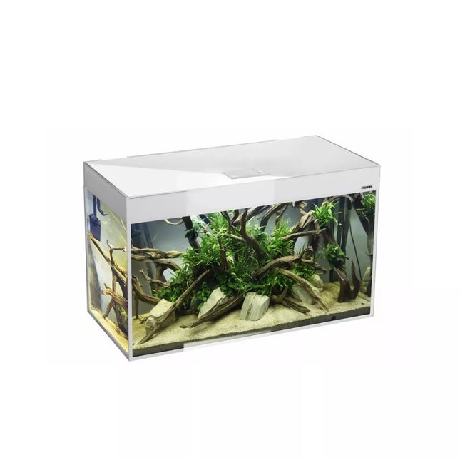 Glossy 150 Day&Night akvariumas stačiakampis, baltas, 150x50x63 cm, 3x17 LED