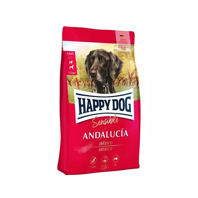 Happy Dog Andalucia visavertis pašaras suaugusiems šunims su Iberijos kiauliena ir ryžiais, 1 kg