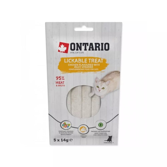 Kreminis skanėstas katėms su vištiena ir multivitaminais, 5x14 g
