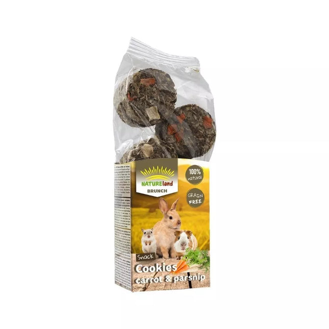 Nature Land Brunch begrūdis skanėstas graužikams su morkomis ir pastarnokais, 120 g