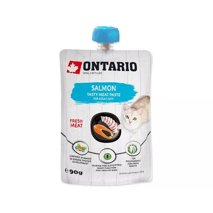Ontario drėgnas maistas katėms su lašiša, 90 g (užsukamas)
