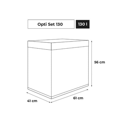 Opti Set 130 akvariumas stačiakampis, baltas, 61x41x56 cm, 130 l