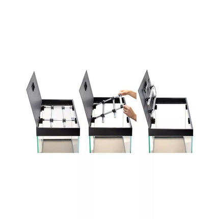 Opti Set 130 akvariumas stačiakampis, juodas, 61x41x56 cm, 130 l