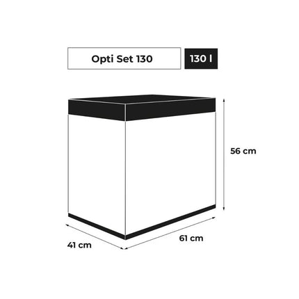 Opti Set 130 akvariumas stačiakampis, juodas, 61x41x56 cm, 130 l