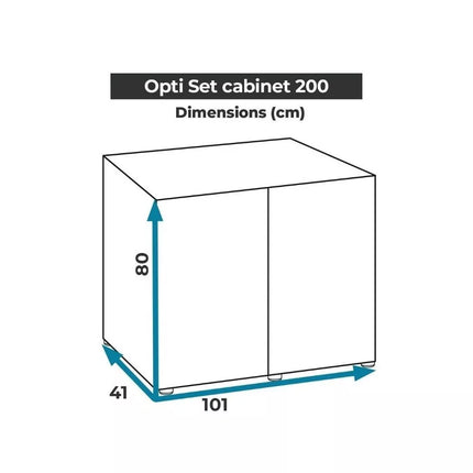 Opti Set 200 spintelė stačiakampė, juoda, 101x41x80 cm
