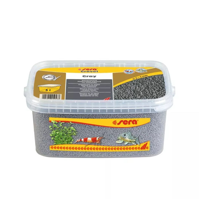Sera gruntas akvariumui, pilkas, 2-3 mm, 3 l