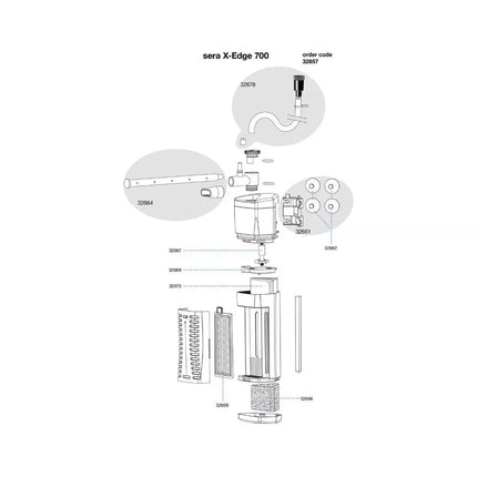 Sera vidinis kampinis filtras X-Edge 700, 700 l/h, 8,5 W