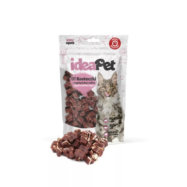 Skanėstas katėms kubeliai su ėriena ir žuvimi, 60 g