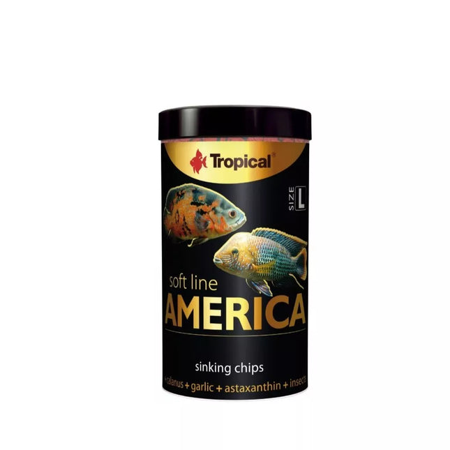 Soft Line America L minkštas pašaras įvairioms visaėdėms ir mėsėdėms Amerikos žuvims 250 ml