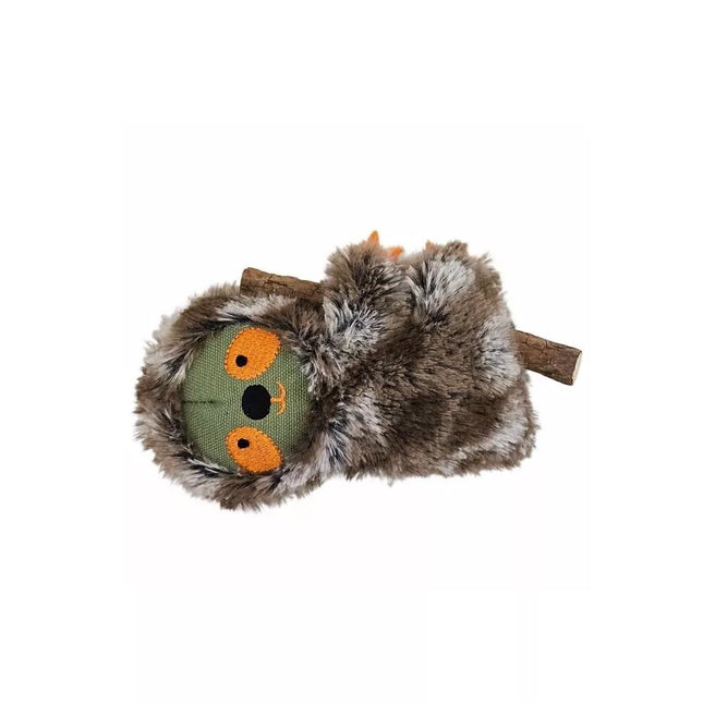 Žaislas katėms pliušinis tinginys su katžole, 13 cm