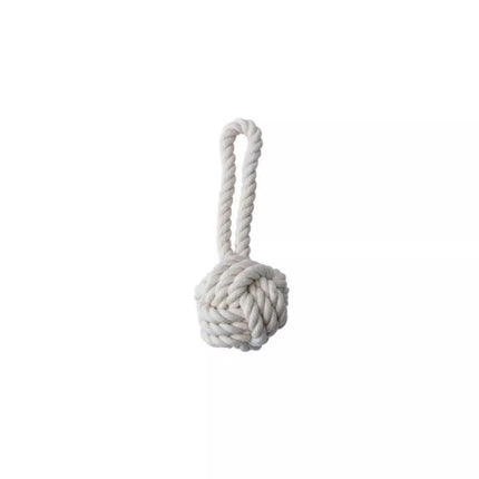 Žaislas šunims iš natūralios virvės, kamuolys su kilpa, M, 15 cm